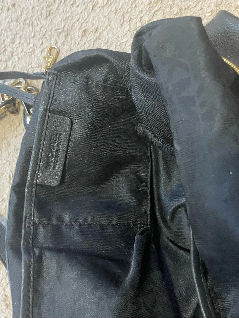 Wow! Michael Kors Black Leather Shoulder Hobo with Gold Logo Charm